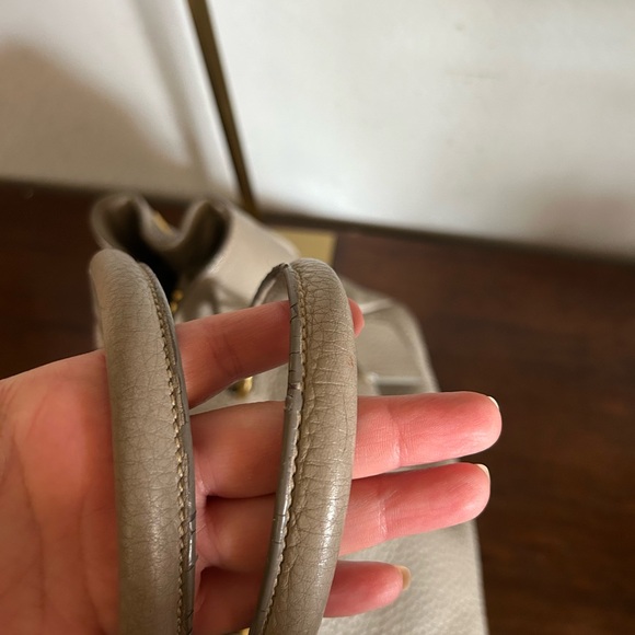 Prada Taupe Leather Top Handle Handbag - Picture 15 of 17